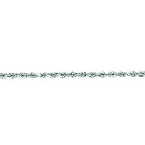 14K Solid White Gold Solid Diamond Cut Rope 1.25mm thick 16 Inches