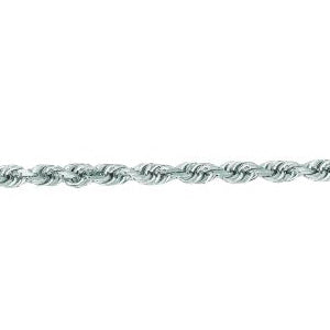 14K Solid White Gold Solid Diamond Cut Rope 2.25mm thick 18 Inches