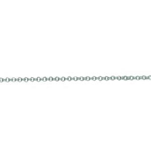 14K Solid White Gold Diamond Cut Rolo Chain Necklace 1.1mm thick 16 Inches