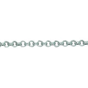 14K Solid White Gold Rolo Bracelet 2.3mm thick 7 Inches