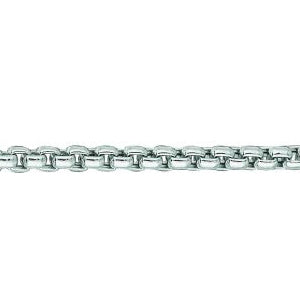 14K Solid White Gold Round Box Chain 1.4mm thick 24 Inches