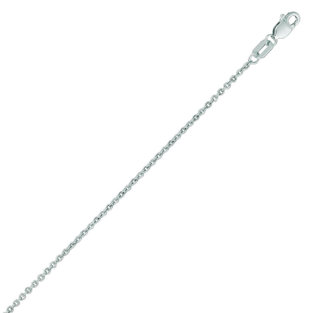 14K Solid White Gold Forsantina Chain 1.5mm thick 16 Inches