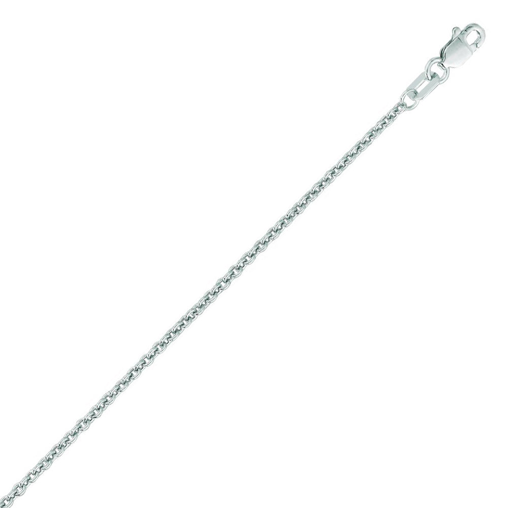 14K Solid White Gold Forsantina Chain 1.9mm thick 16 Inches