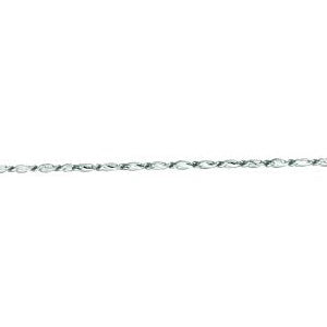 14K Solid White Gold Lumina Chain Necklace 0.8mm thick 16 Inches