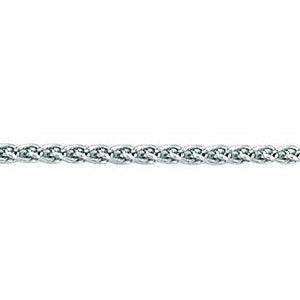 14K Solid White Gold Round Wheat Chain 1.5mm thick 16 Inches