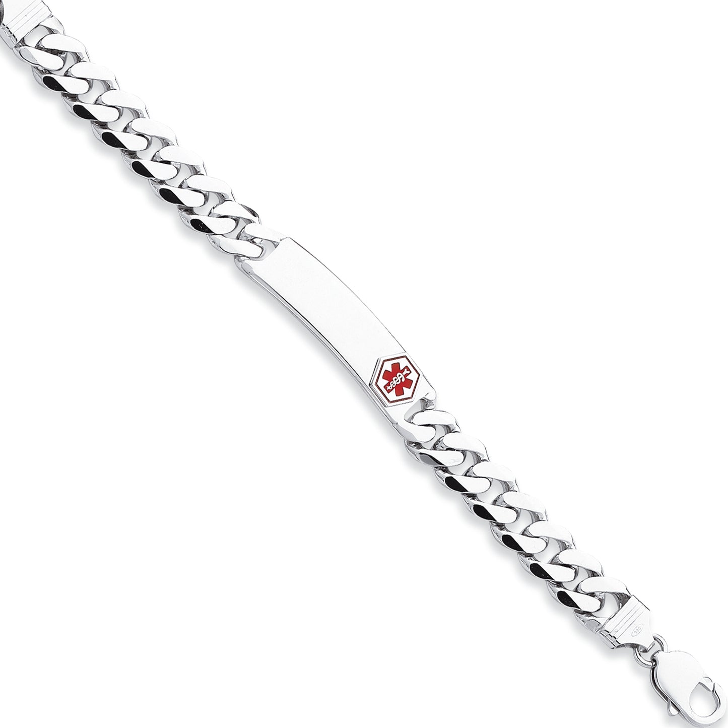 Sterling Silver Medical ID Curb Link Bracelet 8 Inches