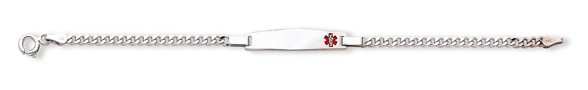 Sterling Silver Children's Medical ID Bracelet w/Curb Li 6 Inches