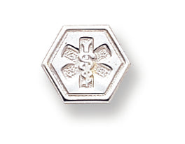 Sterling Silver Non-enameled Attachable Emblem Medical Charm