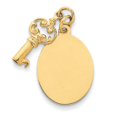 14K Gold Key & Tag Charm