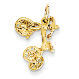 14K Gold 3-D Tricycle Charm