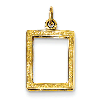 14K Gold Small Picture Frame Pendant