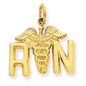 14K Gold Registered Nurse Charm