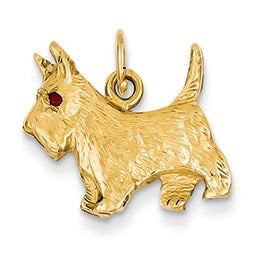 14K Gold Scottie Dog Charm