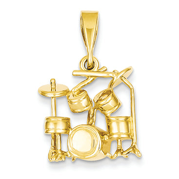 14K Gold Drum Set Charm