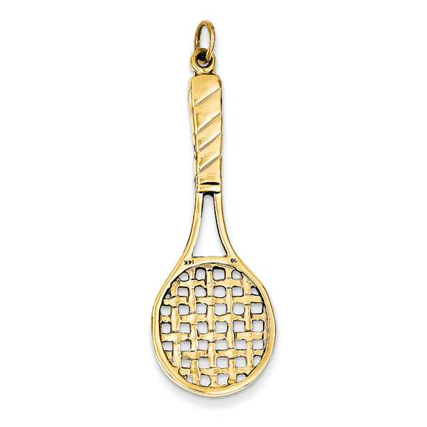14K Gold Tennis Racquet Pendant