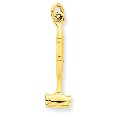 14K Gold 3-D Gavel Charm