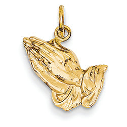 14K Gold Praying Hands Charm