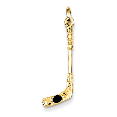 14K Gold Hockey Stick Charm