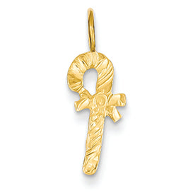 14K Gold Candy Cane Charm
