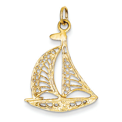 14K Gold Sailboat Charm