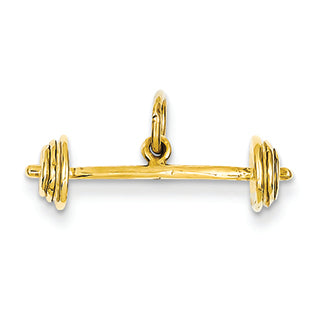 14K Gold Barbell Charm