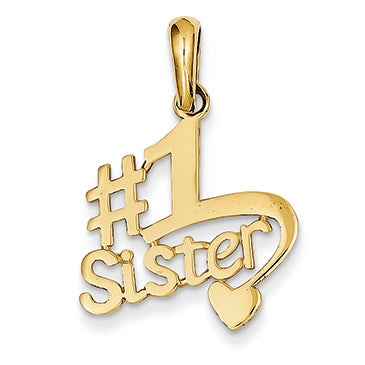 14K Gold #1 Sister Pendant