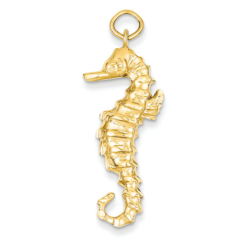 14K Gold Seahorse Pendant