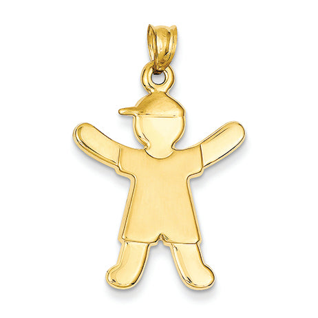 14K Gold Polished Boy with Hat Charm