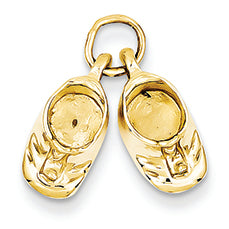 14K Gold Polished Baby Shoes Charm