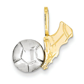14K Gold Two-Tone Soccer Charm