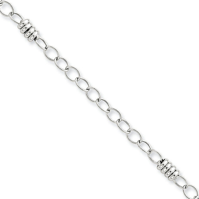 14K White Gold Anklet 10 Inches