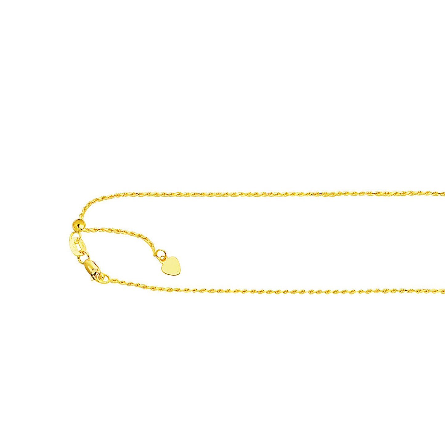 14k Gold Adjustable Rope Chain