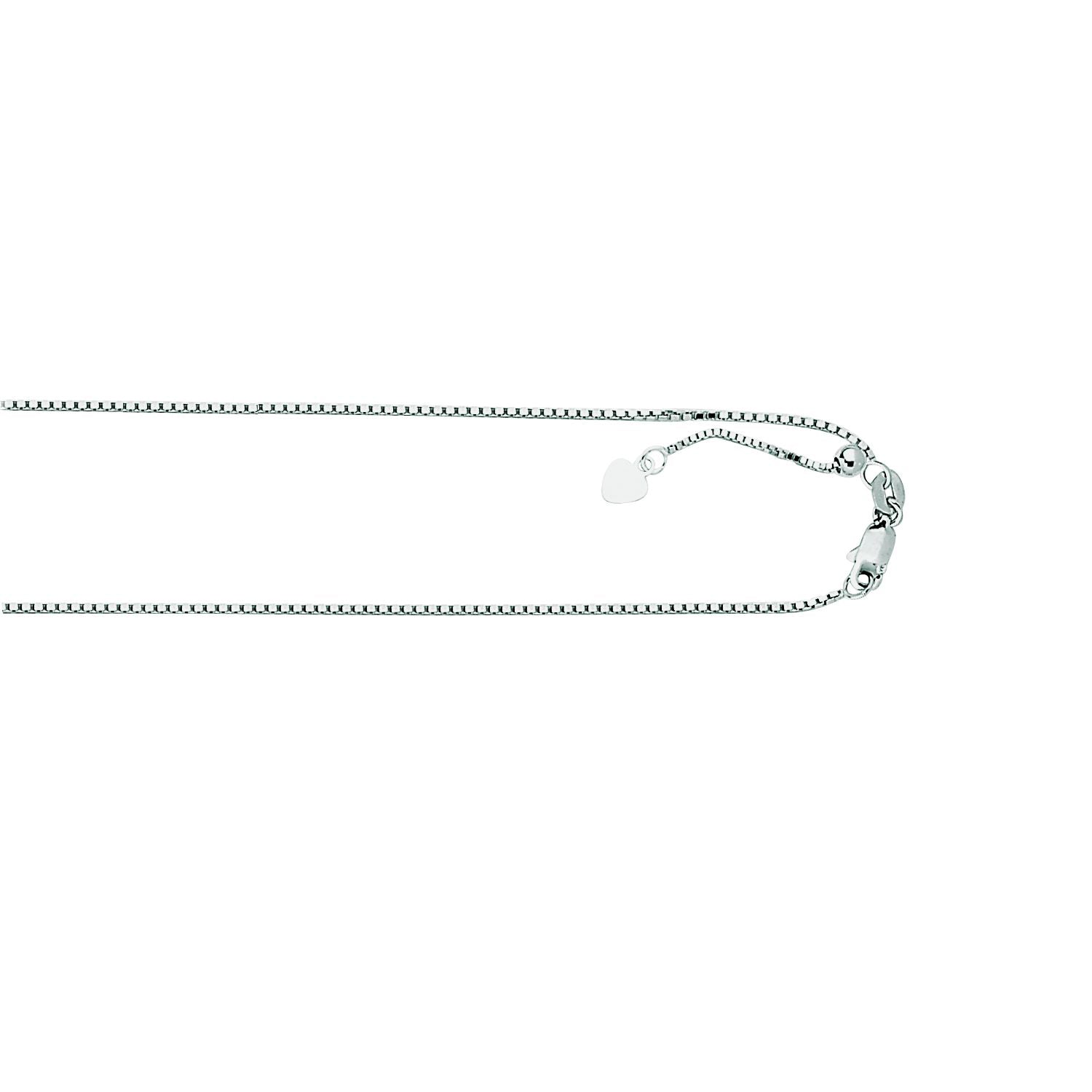 14k white gold Adjustable Box Chain 1.1mm thick
