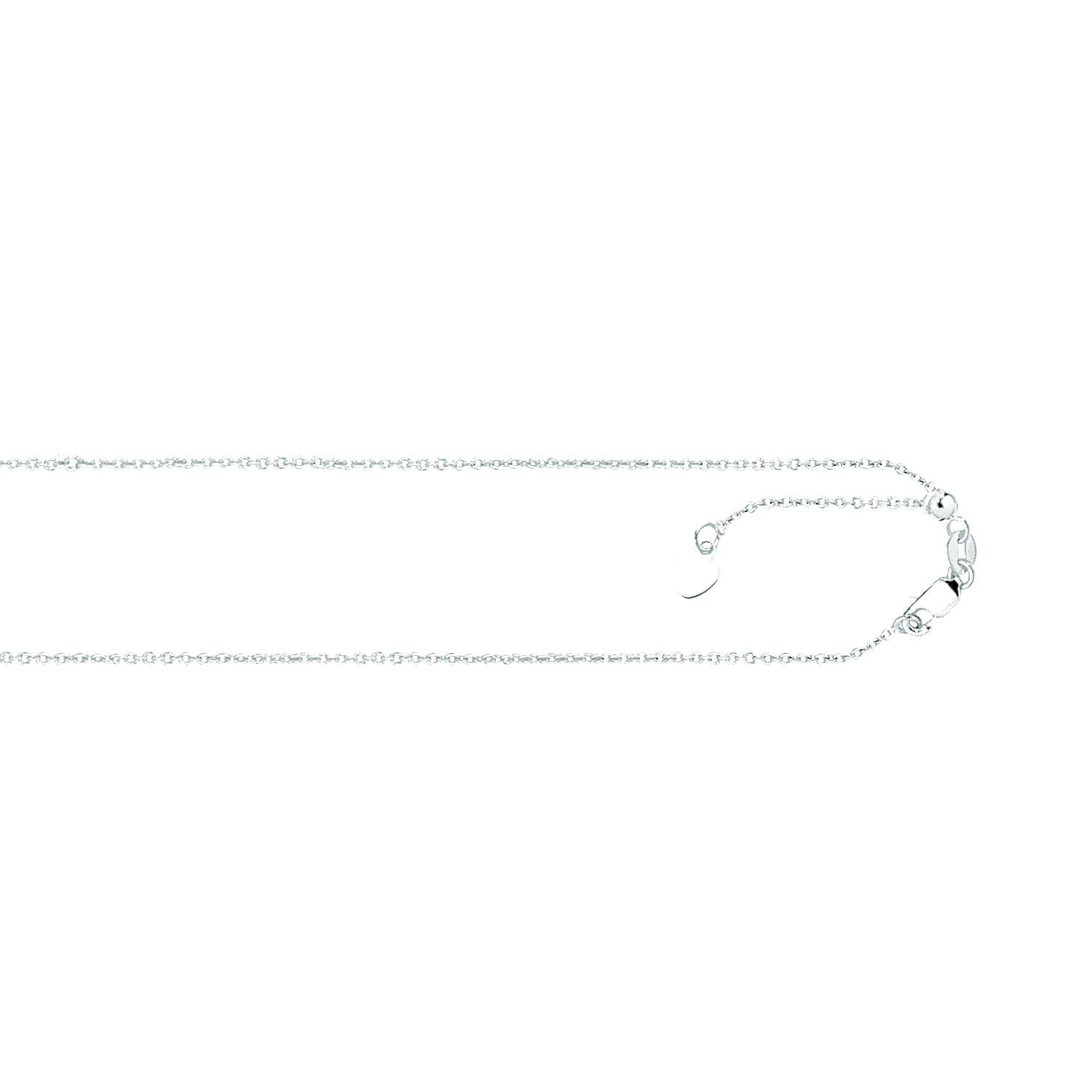 10k White Gold Adjustable Cable Chain