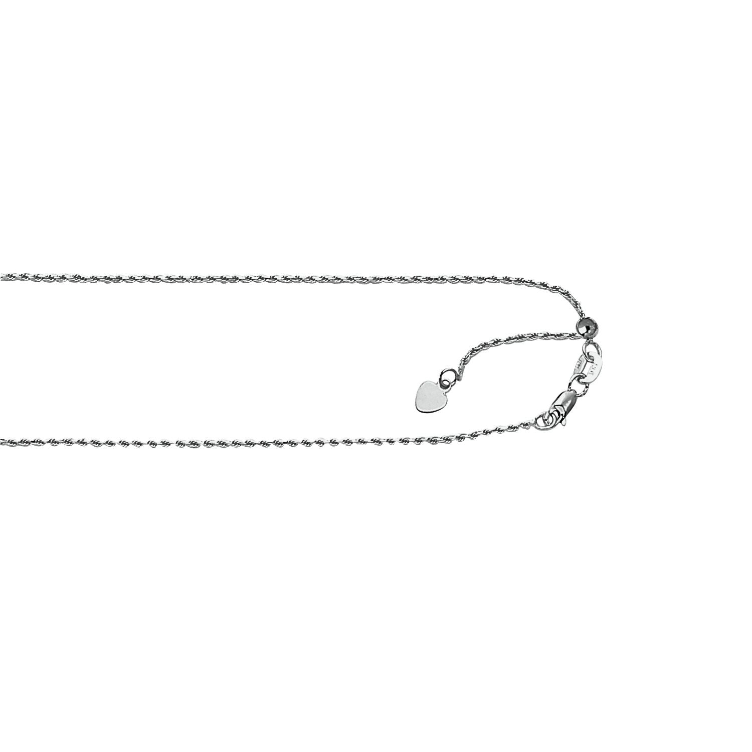 14k white gold Adjustable Rope Chain