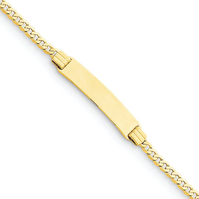 14K Gold 6" Curb Link Child ID Bracelet 6 Inches