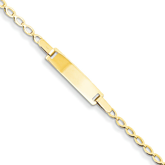 14K Gold Polished Baby ID Bracelet 6 Inches