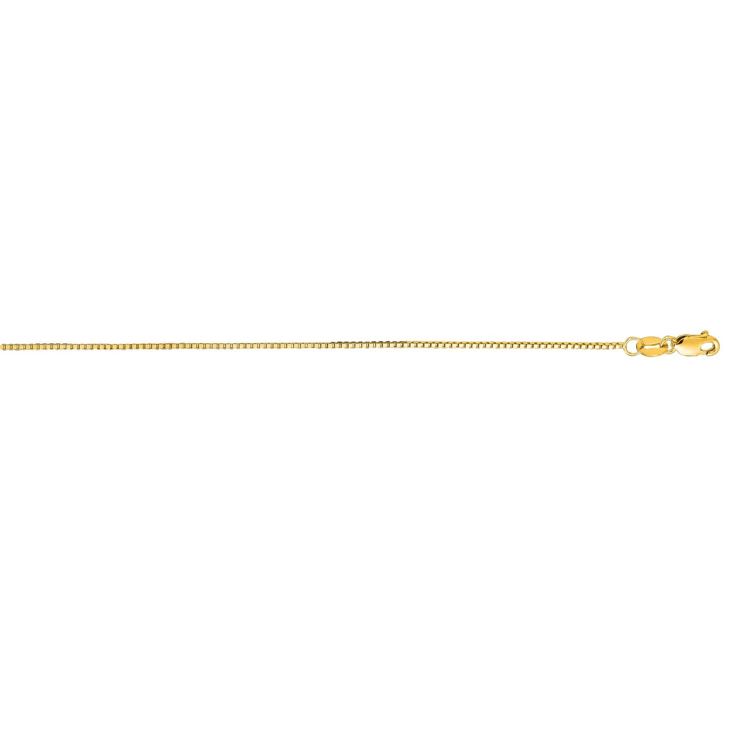 18K Solid Yellow Gold Classic Box Chain Necklace 0.8mm thick 18 Inches