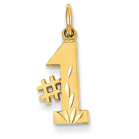 14K Gold Talking - #1 Diamond-cut Charm