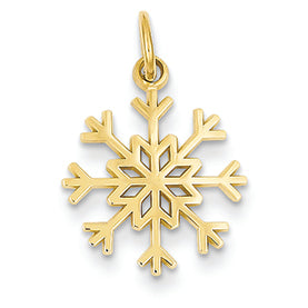 14K Gold Snowflake Charm