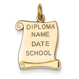 14K Gold Diploma Charm