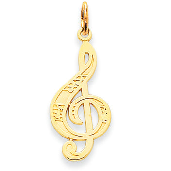 14K Gold Treble Clef Charm