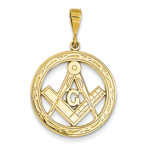 14K Gold Large Masonic Pendant