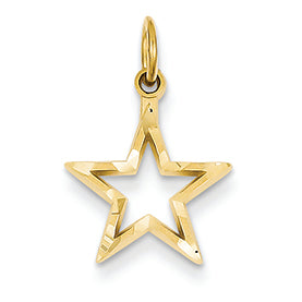 14K Gold Diamond-cut Star Charm