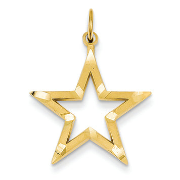14K Gold Diamond-cut Star Charm