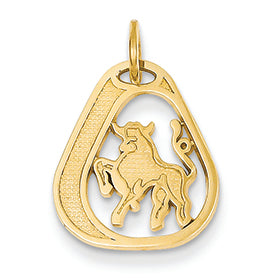 14K Gold Taurus Charm