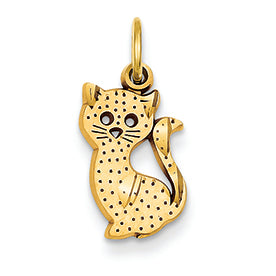 14K Gold Kitty Cat Charm