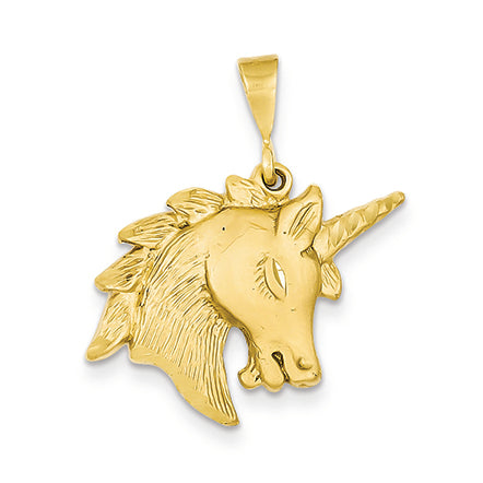 14K Gold Unicorn Head Charm