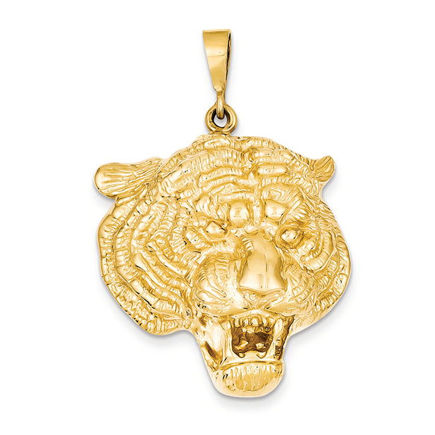 14K Gold Tigers Head Pendant