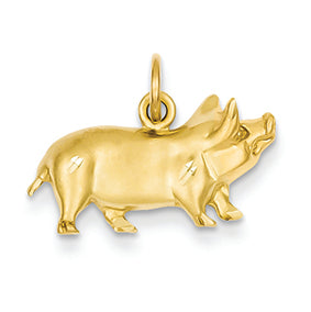 14K Gold Pig Charm